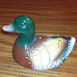 Vintage Potpourri Porcelain Duck Figurine Home Decor Accents